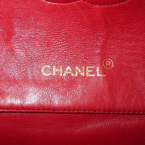 Chanel Matelasse Chain Shoulder Half Moon Lambskin Leather Red - Picture 8 of 8